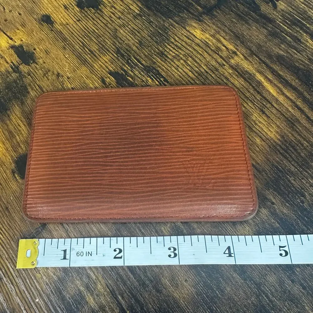 Louis Vuitton Vintage Brown Epi Leather‎ Slim Wallet Card Holder